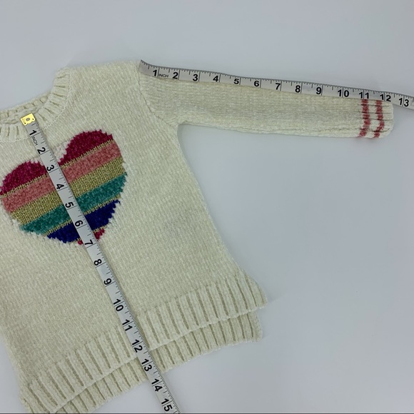 Epic Threads Little Girl's Ivory and Metallic Rainbow Heart Sweater, 2T - Picture 10 of 16